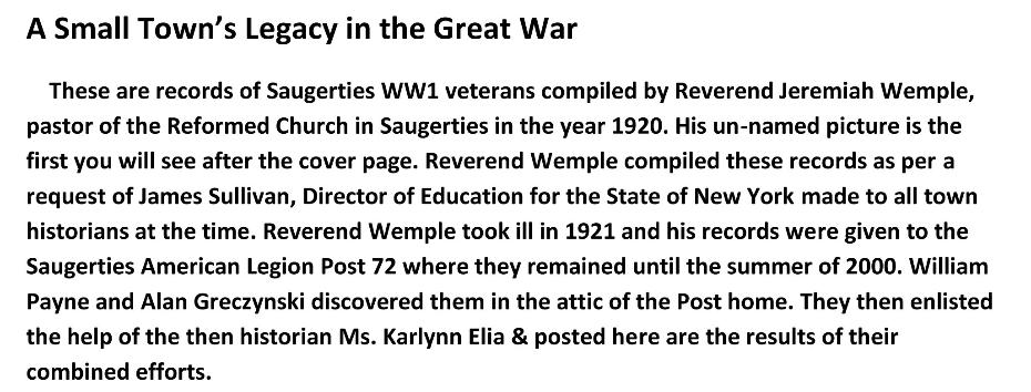 Records of WW1 Veterans