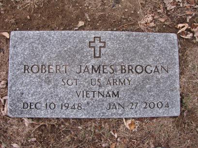 Cemetery stone of Robert James Brogan