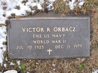 Cemetery stone of Victor R Orbacz