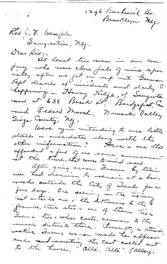 WW1 veterans letters
